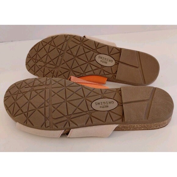 Earth Origins Size 7.5 Coral And Cream Slip On Flat Sandals - Picture 6 of 6